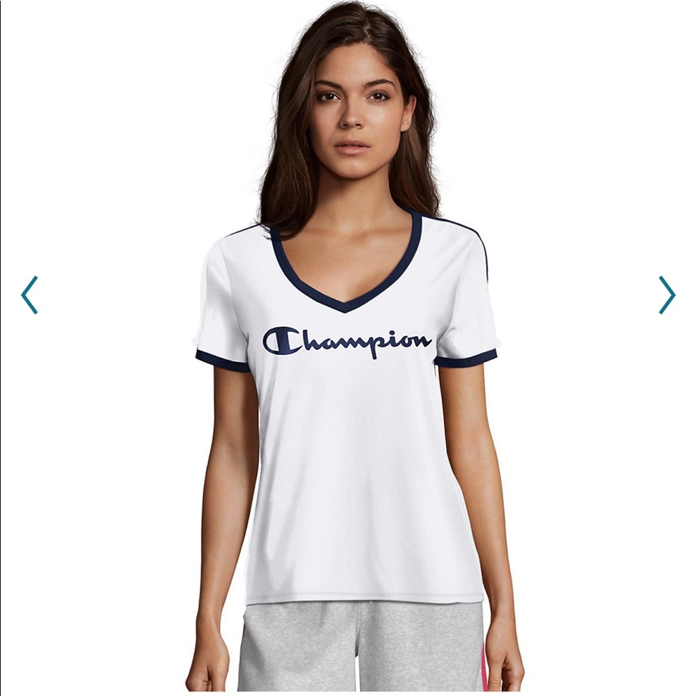 Champion Heritage Logo Ringer Tee